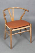 Hyndesæt til Hans J. Wegners Y- stol. Cognac læder. 6
