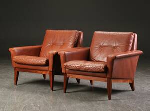 Par lænestol, læder, dansk møbelproducent 2