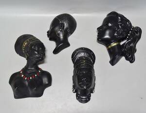 4 st väggfiguriner, 1900-tal, konstmassa