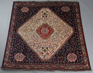 Persisk Ghashghai tæppe 200x200 cm.