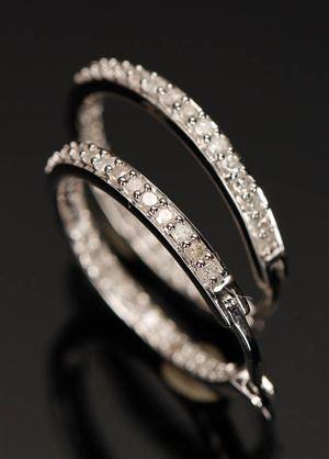 Øreringe, Creoler, 9 kt guld med 0.56 ct