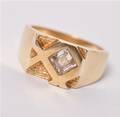Herrering med Cubic Zirkonia - 14 kt. guld