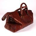 Citybag, brunt skinn
