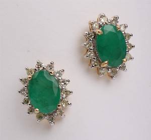 Sæt smaragd-diamantørestikker 2 