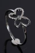 Brillantring, 9 kt.  rhodineret guld, ca. 0,06 ct.