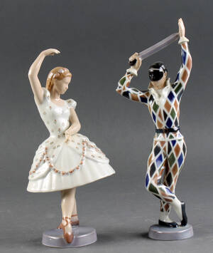 Bing og Grøndahl. To figurer Harlekin og Columbine 2