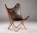 Butterfly chair  Flagermusstol, brunt skind 