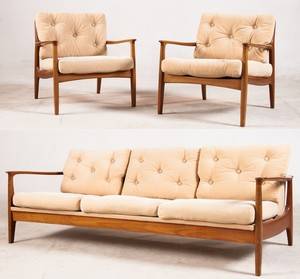 Sitzgruppe Lounge Sofa und paar Armlehnsesel  Sessel 3