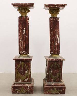 Piedestaler, ett par, gustaviansk stil, marmor 2