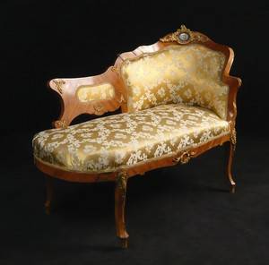 Kleine Recamière im Rokokostil, 19. Jh.