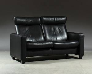 Stressless. To-pers. sofa, sort læder 