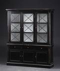 Stort vitrinskåp, svart antikbemålning 2