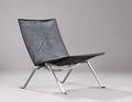Poul Kjærholm. PK-22 lænestol, Fritz Hansen, sort læder 