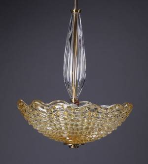 Orrefors. Pendel, glas og messing