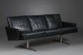Tre-pers. sofa, metal og læder