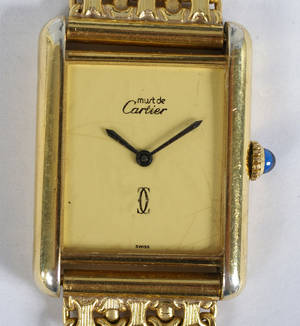 Cartier Herrarbandsur 18 k guld