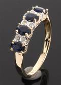 Safir- og diamantring