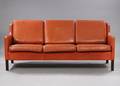 Dansk møbelproducent. Tre-pers sofa, læder