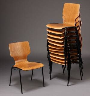 Dansk møbelproducent, skolestole stabelstole, 1960erne 12