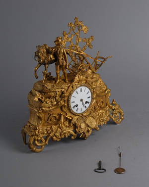 Fransk kaminur af bronze, 1800-tallets sidste halvdel