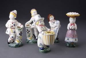 Herluf Jensenius for Aluminia. Fem børnehjælpsfigurer af fajance 5