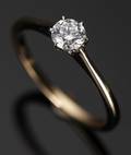 Diamantring, 14 kt guld. 0.38 ct 