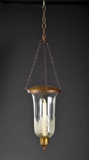 Ampel af  klart glas 1900 tallets begyndelse