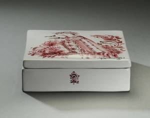 Bjørn Wiinblad. Lågkrukke  æske af fajance