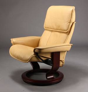 Stressless lænestol, lysebrunt skind