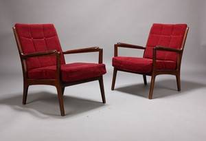 Dansk møbelproducent. Par lænestole, mahogny 2