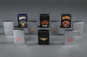 Samling af ældre Zippo lightere 10