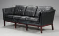 Skippers Furniture. Tre-pers. sofa, sort læder