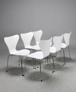 Arne Jacobsen, stolar 3107 Sjuan, 6 st 