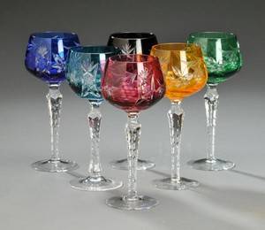 Seks böhmiske krystalglas 6