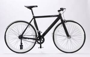 Enghouse Special Edition sportscykel med Shimano 7 clickgear, sort med hvide fælge