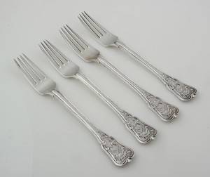 A. Michelsen. `Rosenborg´ frokostgafler af sterlingsølv 4