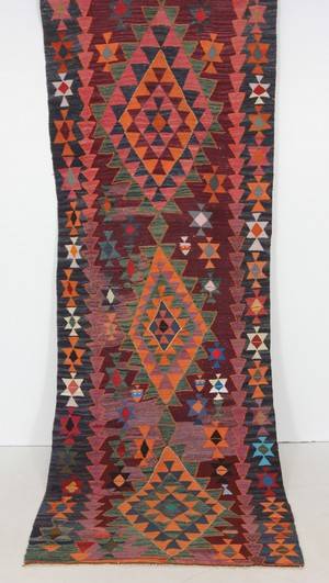 Matta, flatvävd, Harsin-Kelim, 308x115 cm