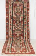 Matta, flatvävd, Harsin-Kelim, 400x138 cm
