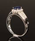 Safir- og diamantring
