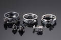 Spinning Jewelry, sæt på otte ringe samt to par ørestikker af sølv, str. S  12 Denne vare er sat til omsalg under nyt varenummer 4185886