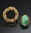 Ring og broche af 14 kt guld 2