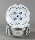 Kgl. musselmalet frokosttallerkner, porcelæn 10
