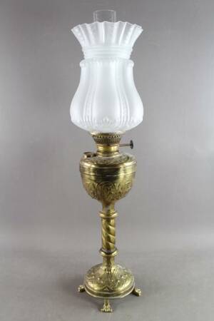 Fotogenlampa i mässing