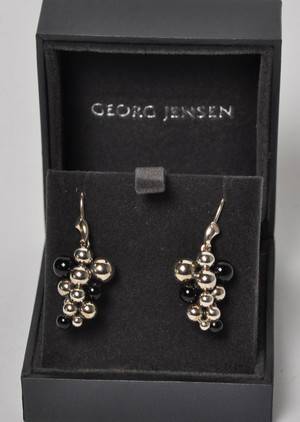 Georg Jensen - Moonlight Grapes ørelokkere med sort agat