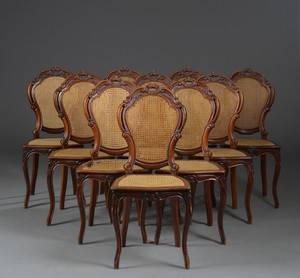 Ti nyrokoko spisestole af mahogni 10