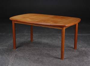 Spisebord af teak med skjult udtræk, 1960erne, skandinavisk møbeldesign