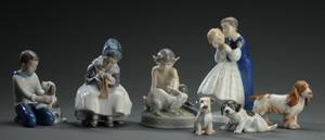 Royal Copenhagen samt Bing Grøndahl. Samling figurer af porcelæn 7