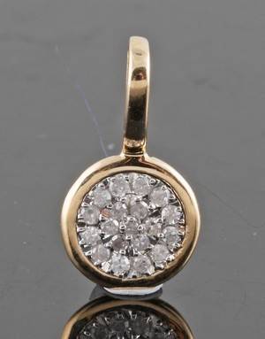 Diamond pendant in gold approx. 0.25ct