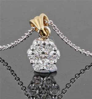 Diamond pendant in 18kt  set with diamonds 0.42 ct 