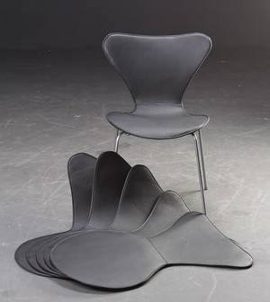 Læderovertræk til Arne Jacobsens 7´erstole, sæt på 6 stk. 6  